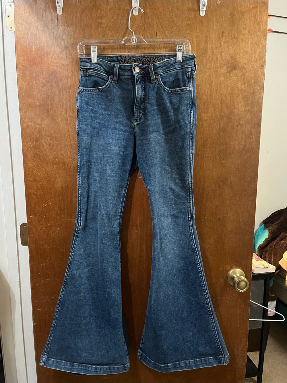 WRANGLER 27x34 High-Rise Dark Blue Flare Jeans for Women